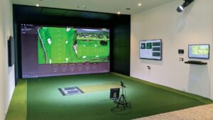 indoor golf simulator floor plan