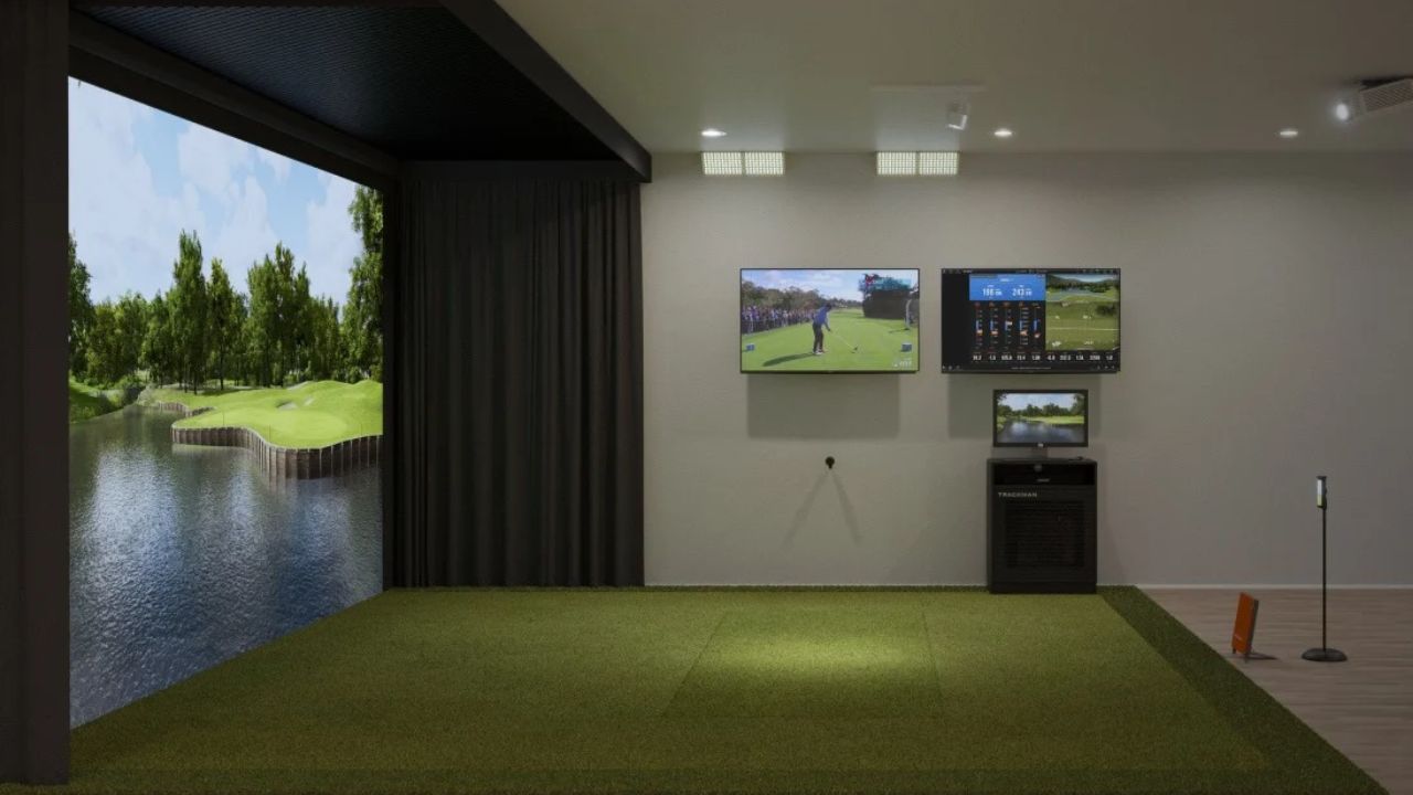 indoor golf simulator installation