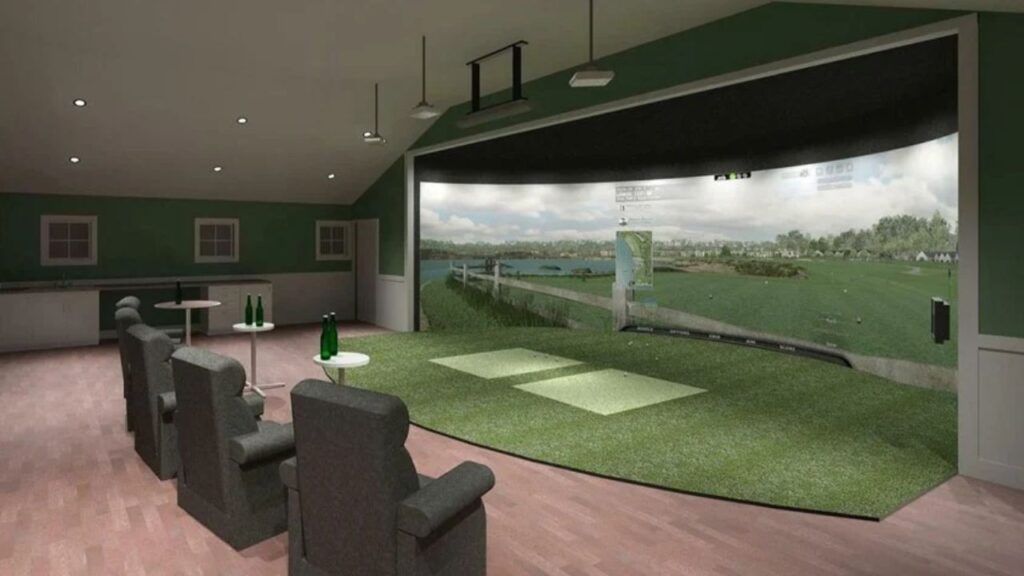luxury indoor golf simulator
