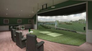 luxury indoor golf simulator