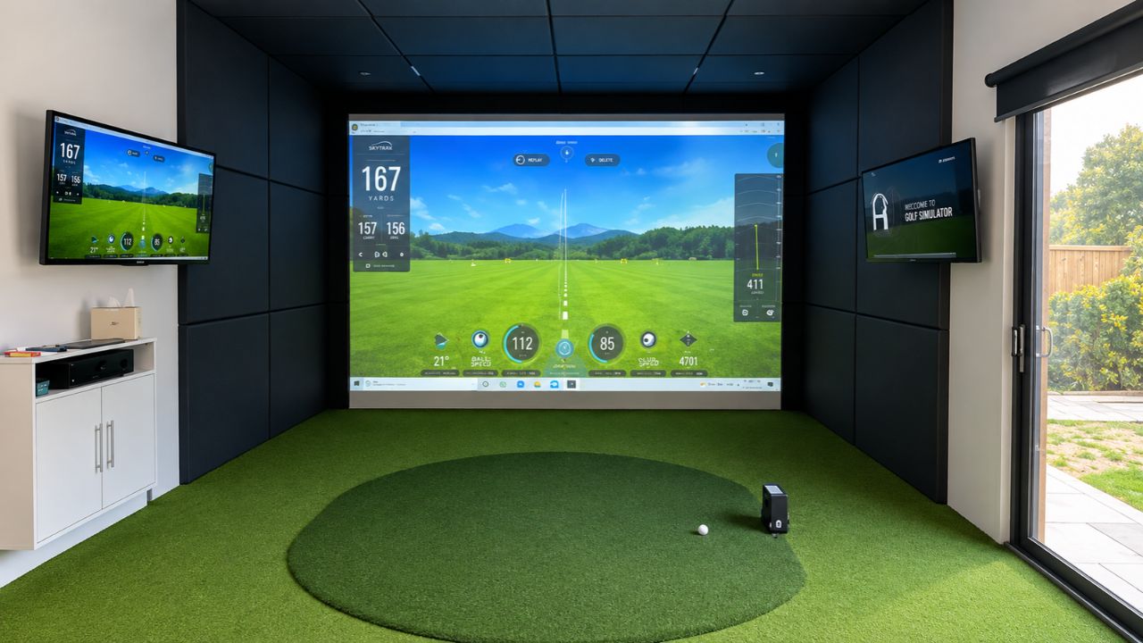 small indoor golf simulator